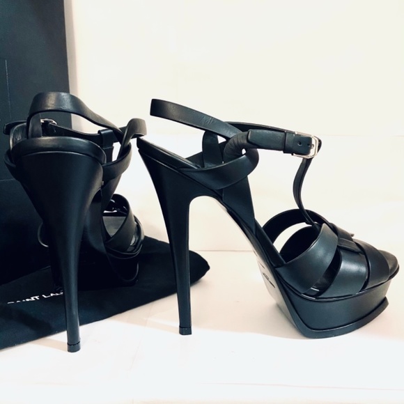 Saint Laurent TRIBUTE 105 Black Platform Sandal - Picture 6 of 9